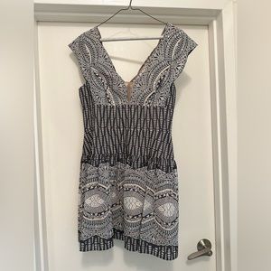 BCBGMaxAzria Blue and Blush Pink Cocktail Dress Size 6